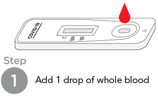 step1 - Add 1 drop of whole blood