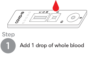 step1 - Add 1 drop of whole blood